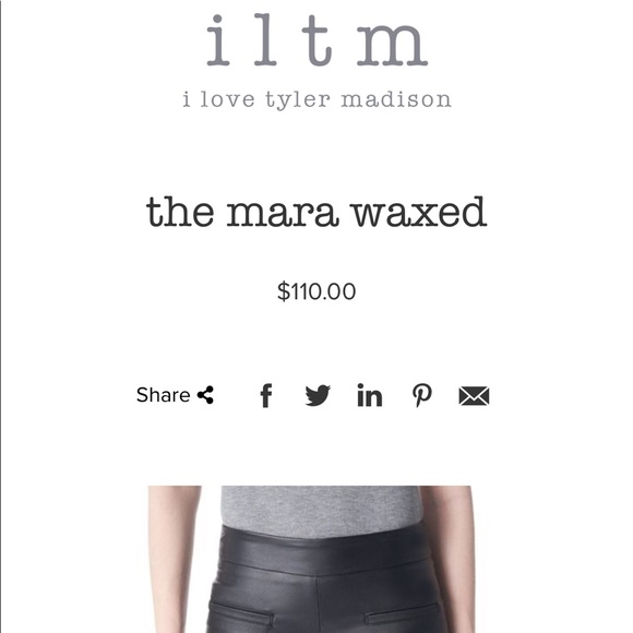 I Love Tyler Madison Mara Waxed Black Pants, Small - Picture 8 of 8